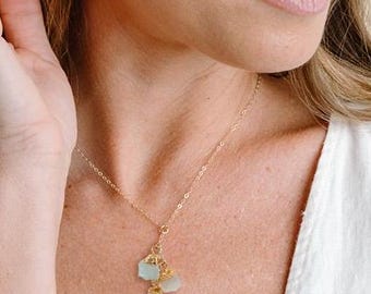 Birthstone Charm Necklace for Mom of 3 Birthday Gift for Mothers Day Jewelry Gift for Mom of 4 Necklace Mothers Day Mom Gift for Christmas