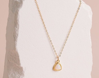 Dainty Opal Necklace, Delicate Layered Necklace, Layering Necklace, Bridesmaid Gift, Minimal Jewelry, Girlfriend Gift, 14k Gold Fill, Silver