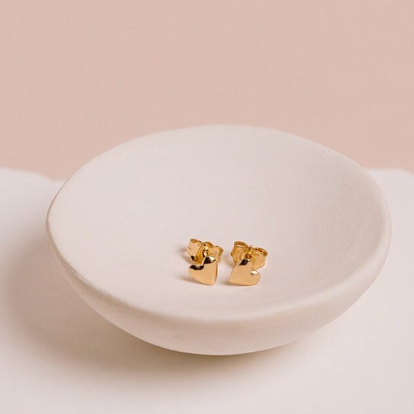 Dainty Heart Stud Earrings, Heart Earrings, 14kt Gold Filled & Sterling Silver, Minimalist Earrings, Gold Heart Studs, Tiny Heart Earrings