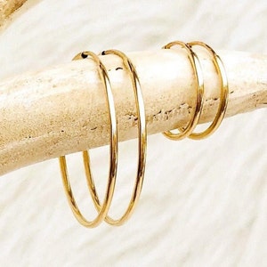 gold filled endless hoop earrings