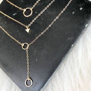 Delicate Layered Necklaces Set, Gold Layering Necklaces, Layered Set of 3 Necklaces, Dainty Minimal Necklaces, Gold Fill, Rose Gold Necklace image 8