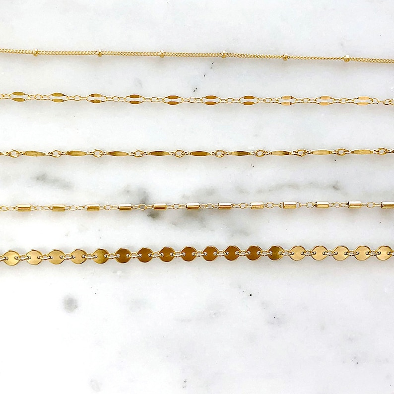 Womens Bracelets, Minimalist Bracelets, Simple Everyday Bracelet, Layering Bracelet, Dainty Chain Bracelet, Gift for Her, Gold Fill Silver image 1