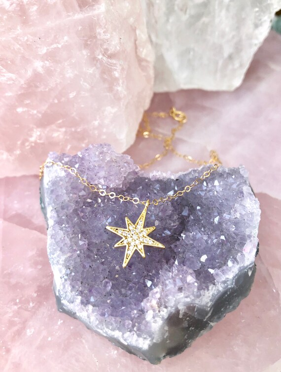 Amethyst Ring Star Sun Burst 14k Gold-plated Sterling Silver with Cubic Zirconia Amethyst Ring Star Sun Burst 14k Gold-plated Sterling Silver with Cubic Zirconia