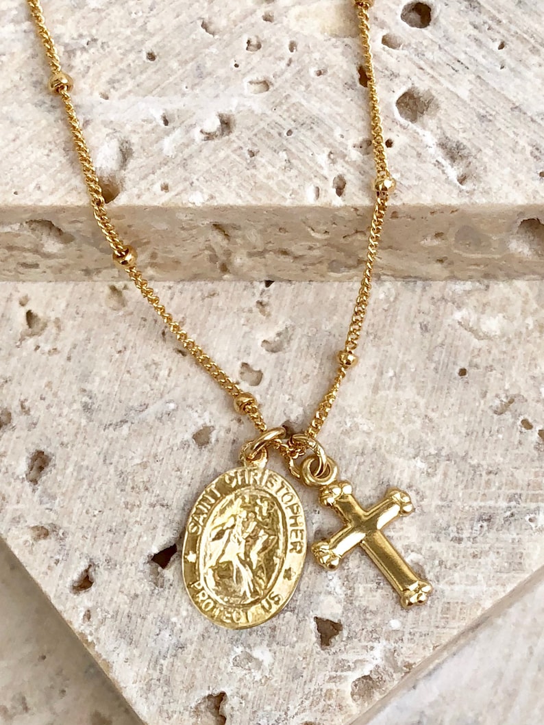 Religious Charm Necklace Virgin Mary Necklace Catholic Etsy
