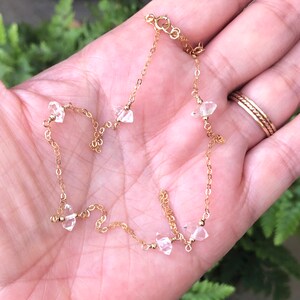 Dainty Herkimer Diamond Choker, Handmade Crystal Quartz Necklace, Delicate Layering Necklace, Healing Necklace, Gold Filled, Rose or Silver image 6