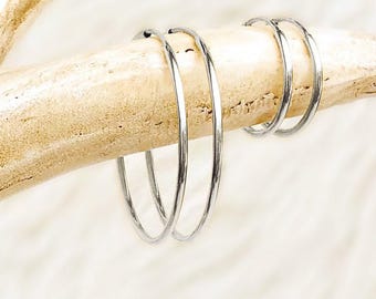 Sterling Silver Hoops, Silver Minimalist Hoops, Thin Silver Hoop, Small Silver Hoop, Medium Silver Hoop, Simple Silver Hoop, Everyday Hoop