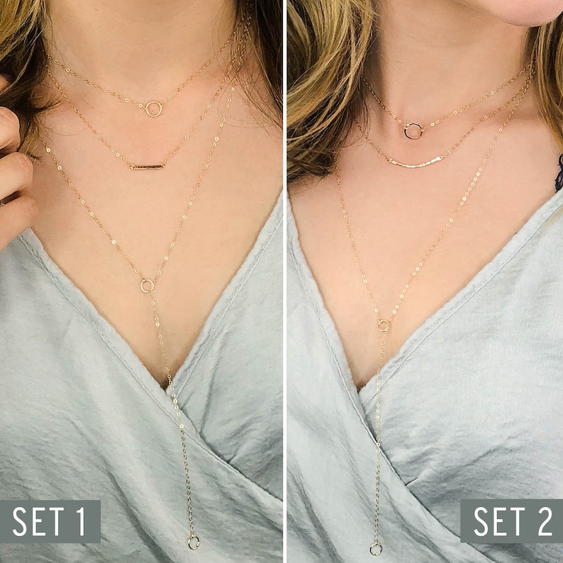 Delicate Layered Necklaces Set Gold Layering Necklaces Etsy