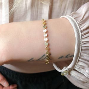 Womens Bracelets, Minimalist Bracelets, Simple Everyday Bracelet, Layering Bracelet, Dainty Chain Bracelet, Gift for Her, Gold Fill Silver image 8