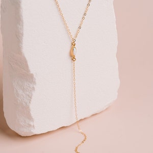 Dainty Opal Lariat, Delicate Y Necklace, Minimalist Necklace, Simple Gold Lariat, Y Drop, Layering Necklace, Everyday Silver Lariat image 5