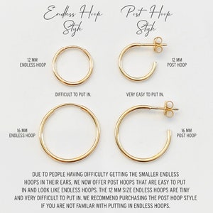 Gold Hoops, Thin Hoop Earrings, Minimalist Earrings, Gold Filled Hoop Earrings, Silver Hoops, Gift for Her, Small Medium Large Hoops image 5