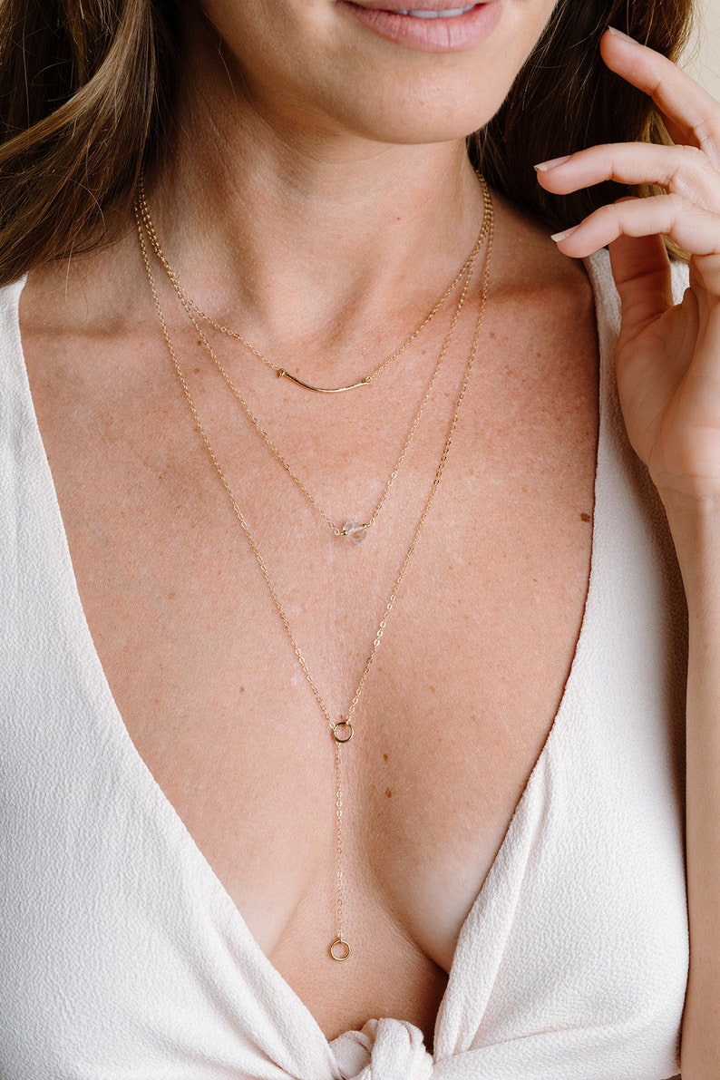 Delicate Layered Necklaces Set, Gold Layering Necklaces, Layered Set of 3 Necklaces ,Dainty Simple Minimal Necklace, Rose Gold Filled Silver image 3