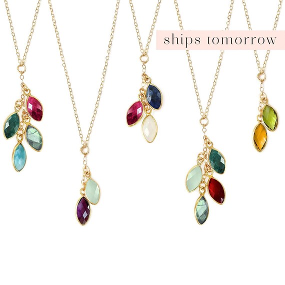 birthstone charm necklace for grandma