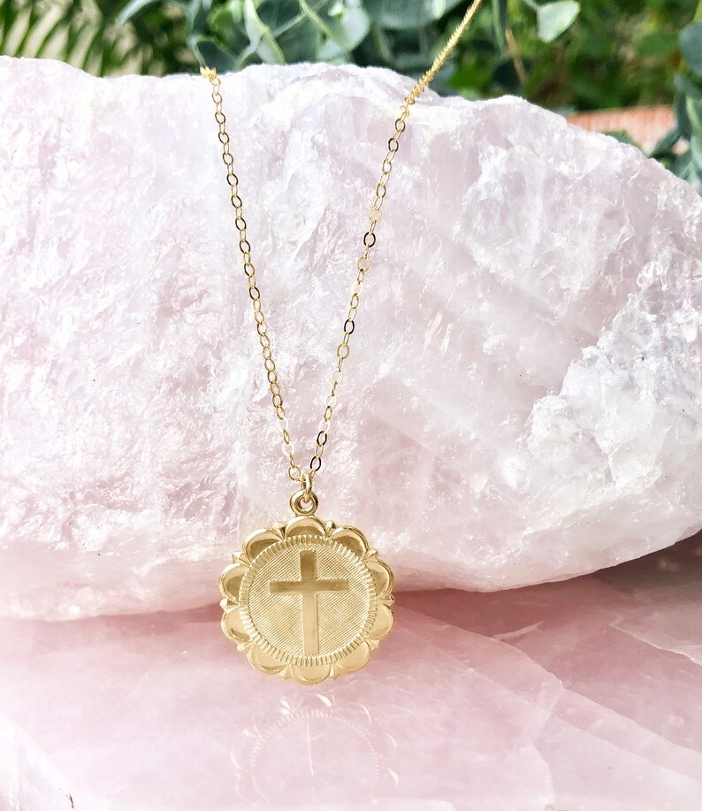 Cross and medallion necklace Clearance