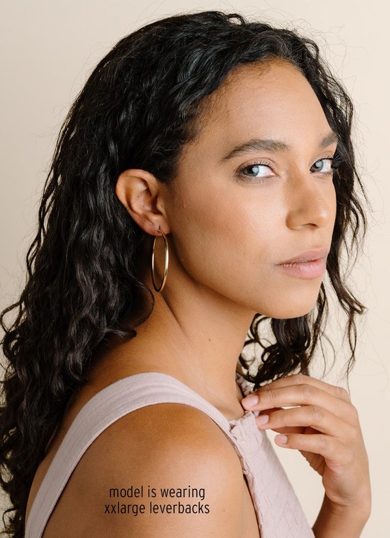 Dainty Hoop Earrings, 14kt Gold Filled Earrings, Sterling Silver or Rose Gold, Minimalist Earrings, Classic Thin Hoops, Thin, Lightweight LB