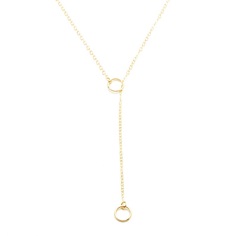 Lariat Necklace Gold Fill Y Drop Rose Bohemian Jewelry Delicate Y Necklace Layering Necklace Dainty Lariat Simple Lariat Silver