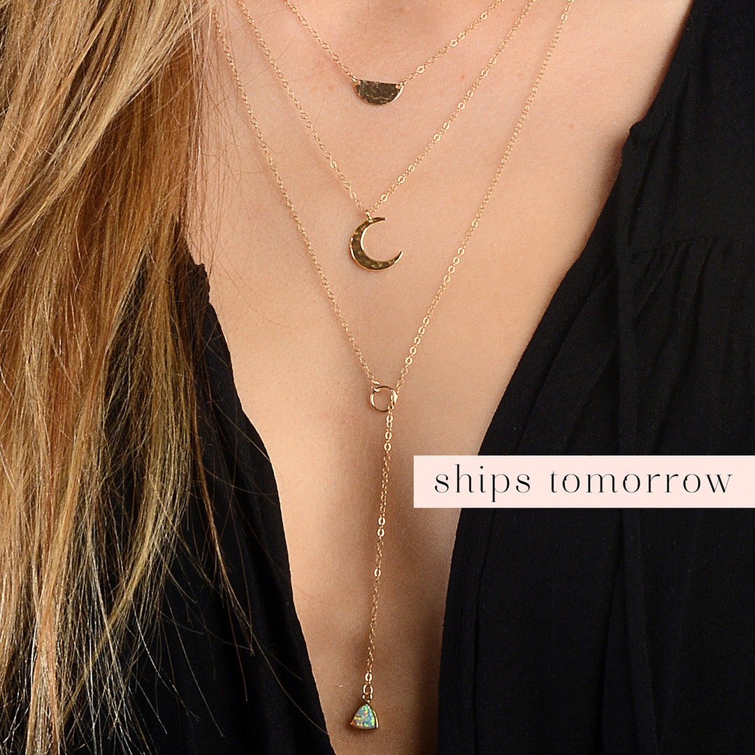 Delicate Layered Necklaces Set, Gold Layering Necklaces, Layered Set of ...
