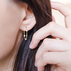 Chain Earrings, 14kt Gold Filled, Sterling Silver, Chain Dangle Earrings, Gold Chain Earring, Minimalist Drop Studs, Chain Ear Jacket image 8
