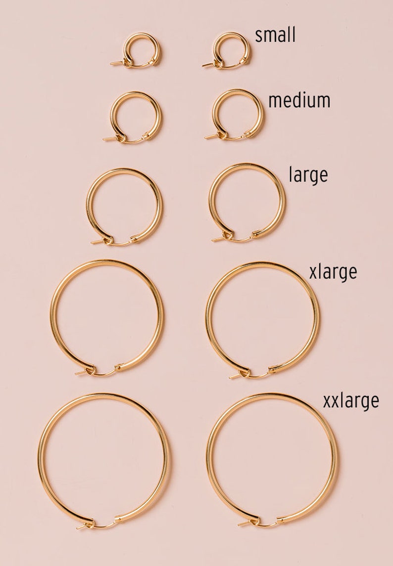 Dainty Hoop Earrings, 14kt Gold Filled Earrings, Sterling Silver or Rose Gold, Minimalist Earrings, Classic Thin Hoops, Thin, Lightweight LB image 10