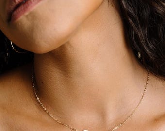 Dainty Circle Necklace, Karma Necklace, Gold Circle Necklace, Minimalist Necklace, Layering Necklace, 14kt Gold Fill, Rose Gold Fill, Silver