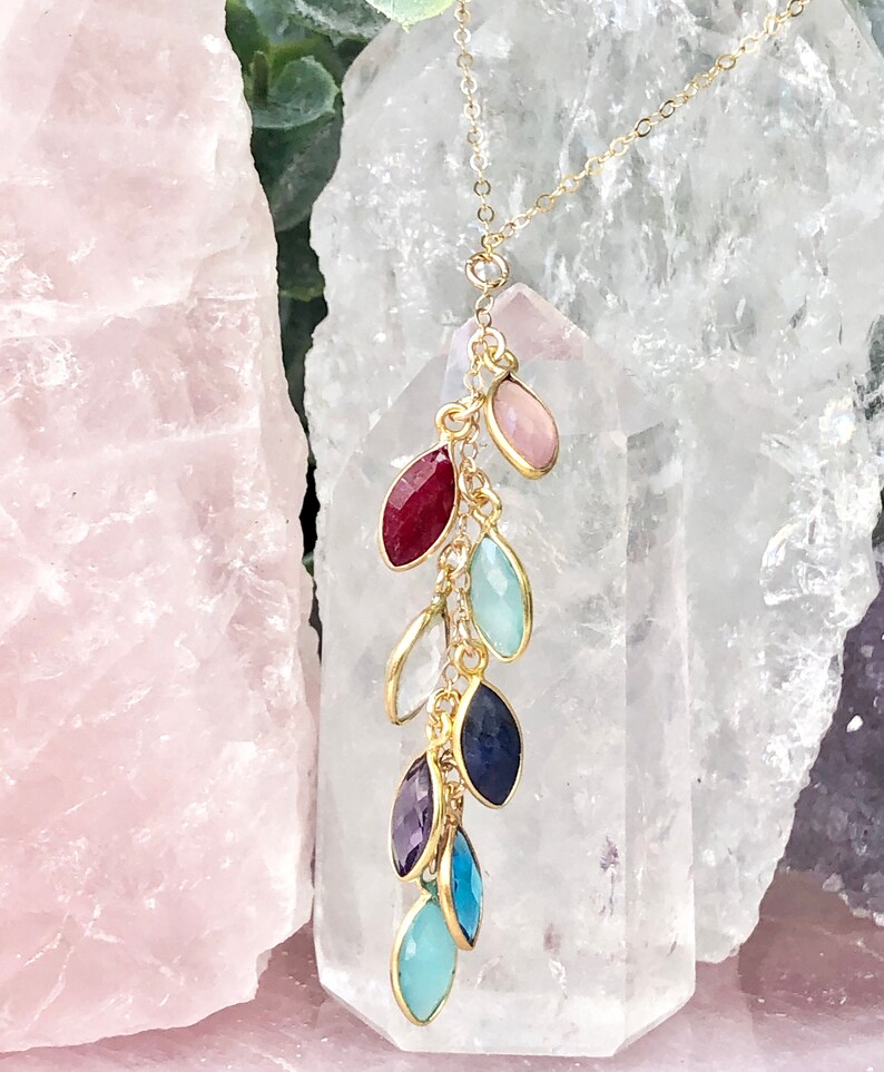 Birthstone Charm Necklace for Grandma Gifts for Grandma Etsy