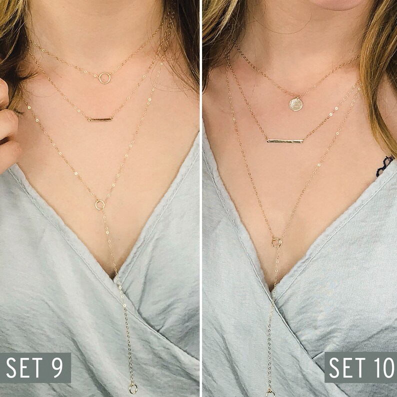 Delicate Layered Necklaces Set Gold Layering Necklaces Etsy