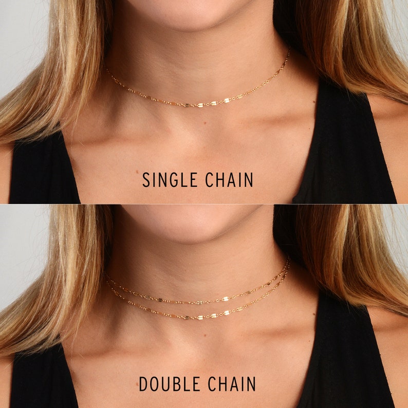 Dainty Chain Choker, Simple Gold Choker, Dainty Jewelry, Layering Necklace, Wrap Choker Necklace, Minimalist Jewelry, Delicate Gold Choker, image 10