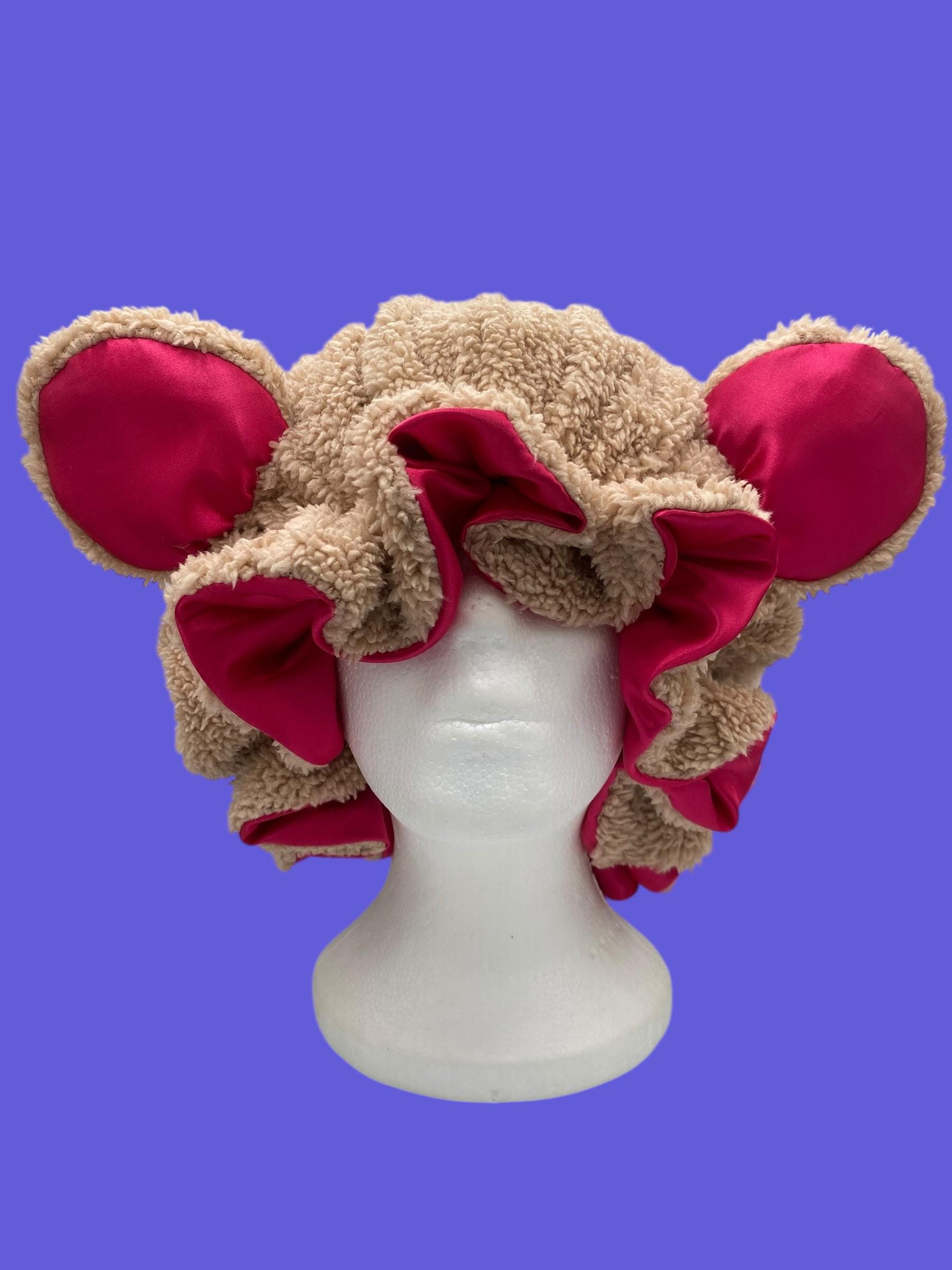 Handmade Bear Bonnet: Faux Sherpa with Satin Lining