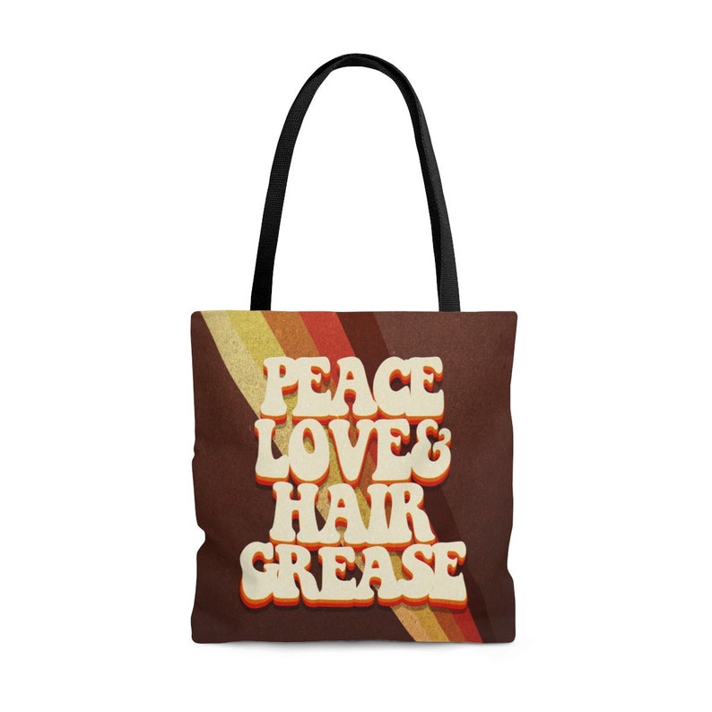 Peace /& Hair Grease All Over Print Tote Bag Love