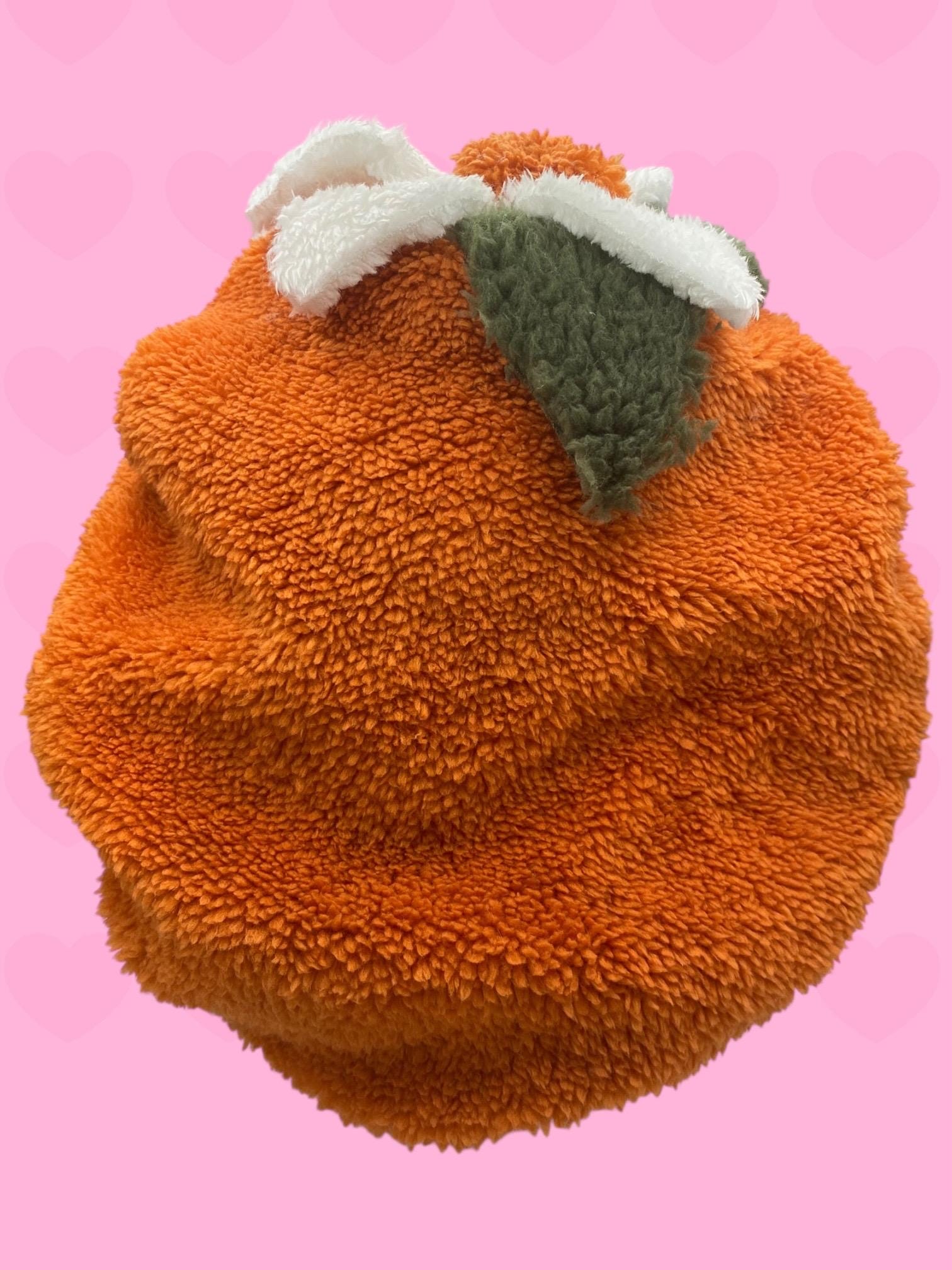 Ajustable Orange Blossom Faux Sherpa Bonnet: Satin Lined 