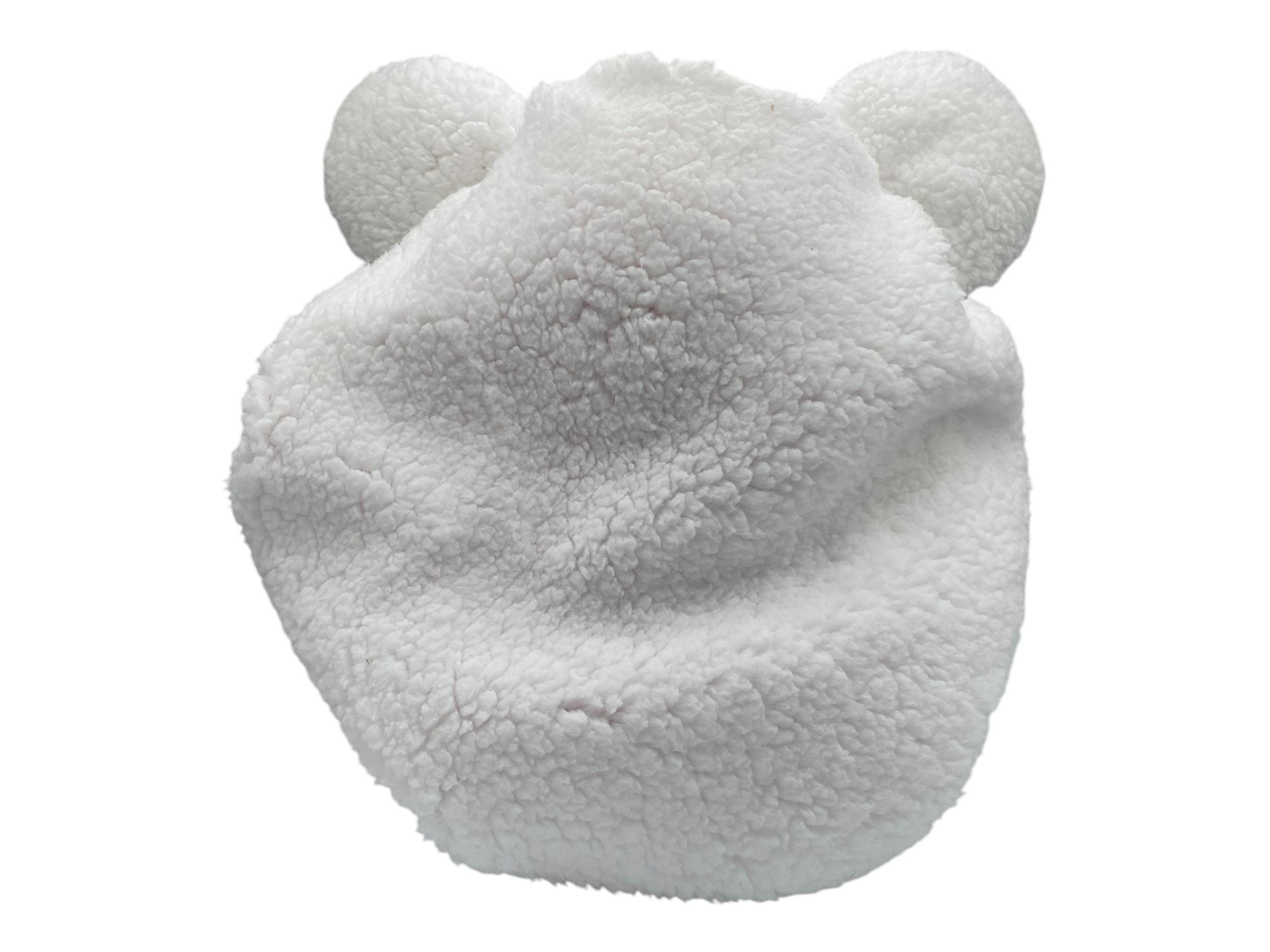 Handmade White Bear Bonnet w/ Pink Satin Lining il_fullxfull.7371358678_b4hm.jpg main image 4