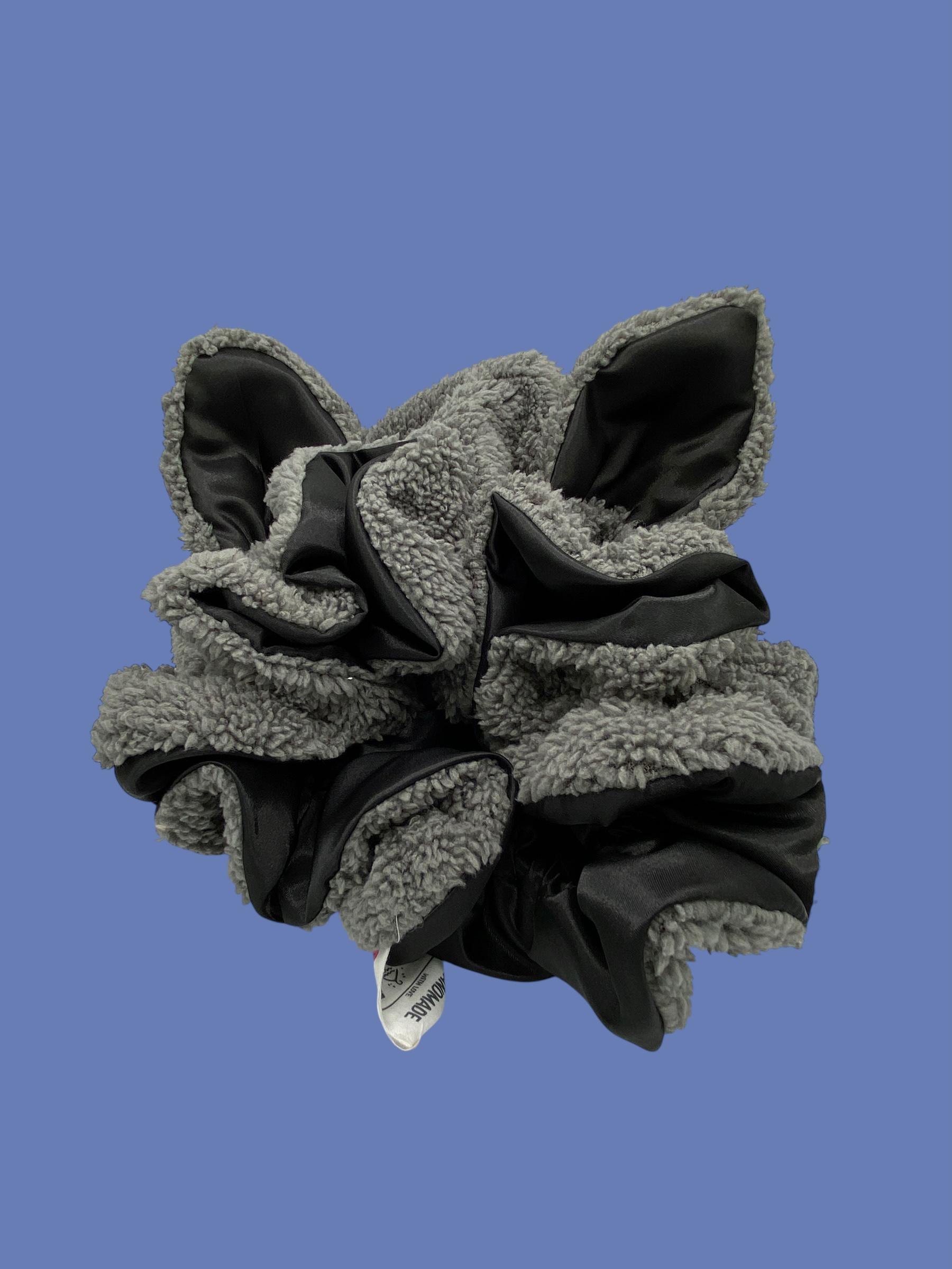 Wolf Sherpa Bonnet: Handmade Animal Satin Lined Sleeping Cap 