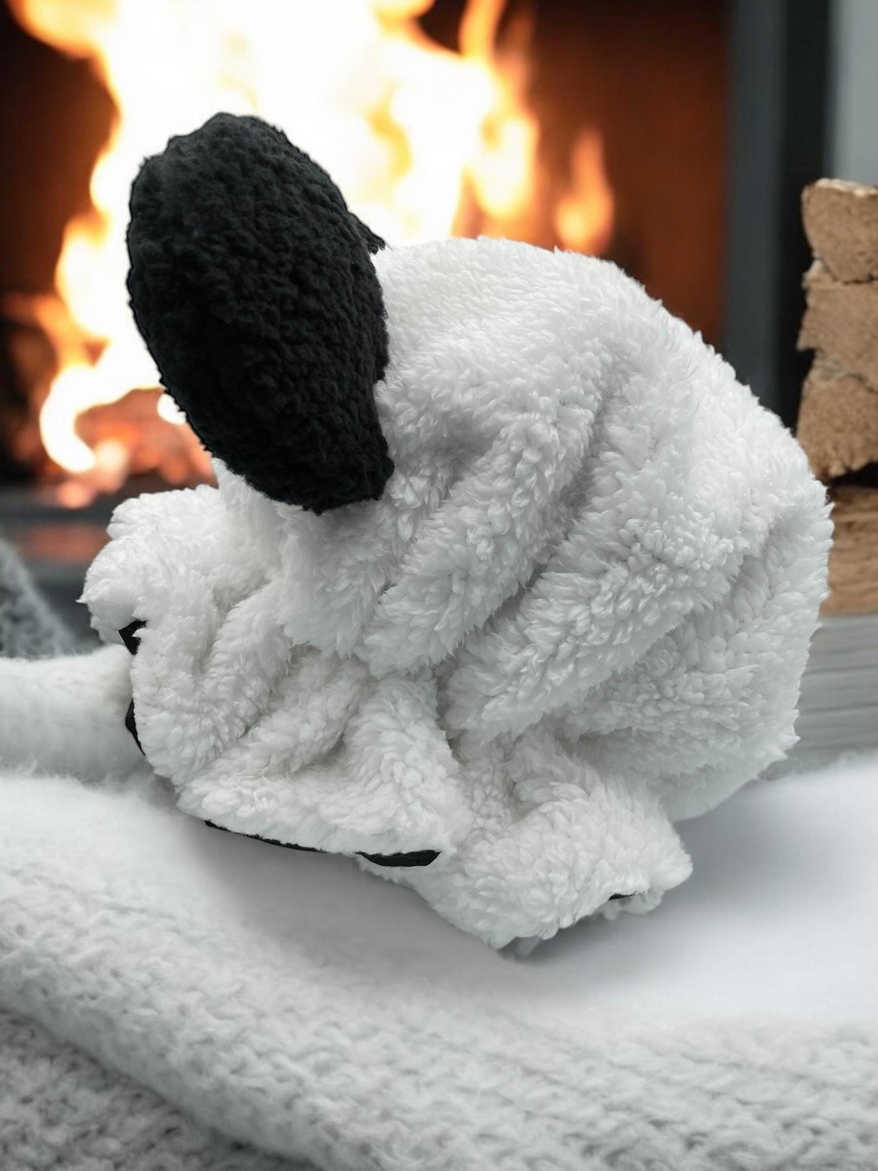 Adjustable Handmade Panda Bear Bonnet: Sherpa & Satin  display picture 1