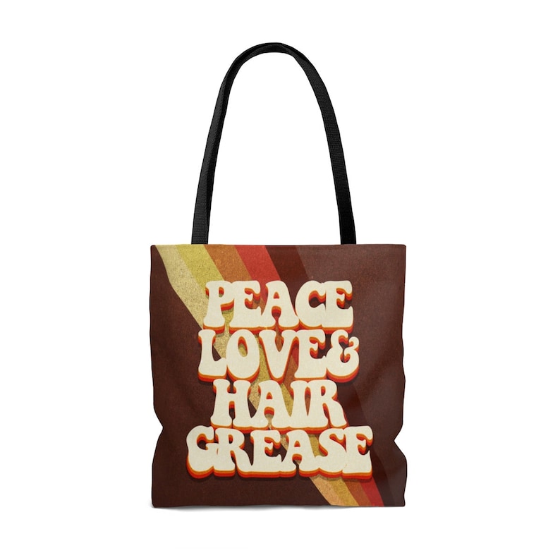 Peace /& Hair Grease All Over Print Tote Bag Love