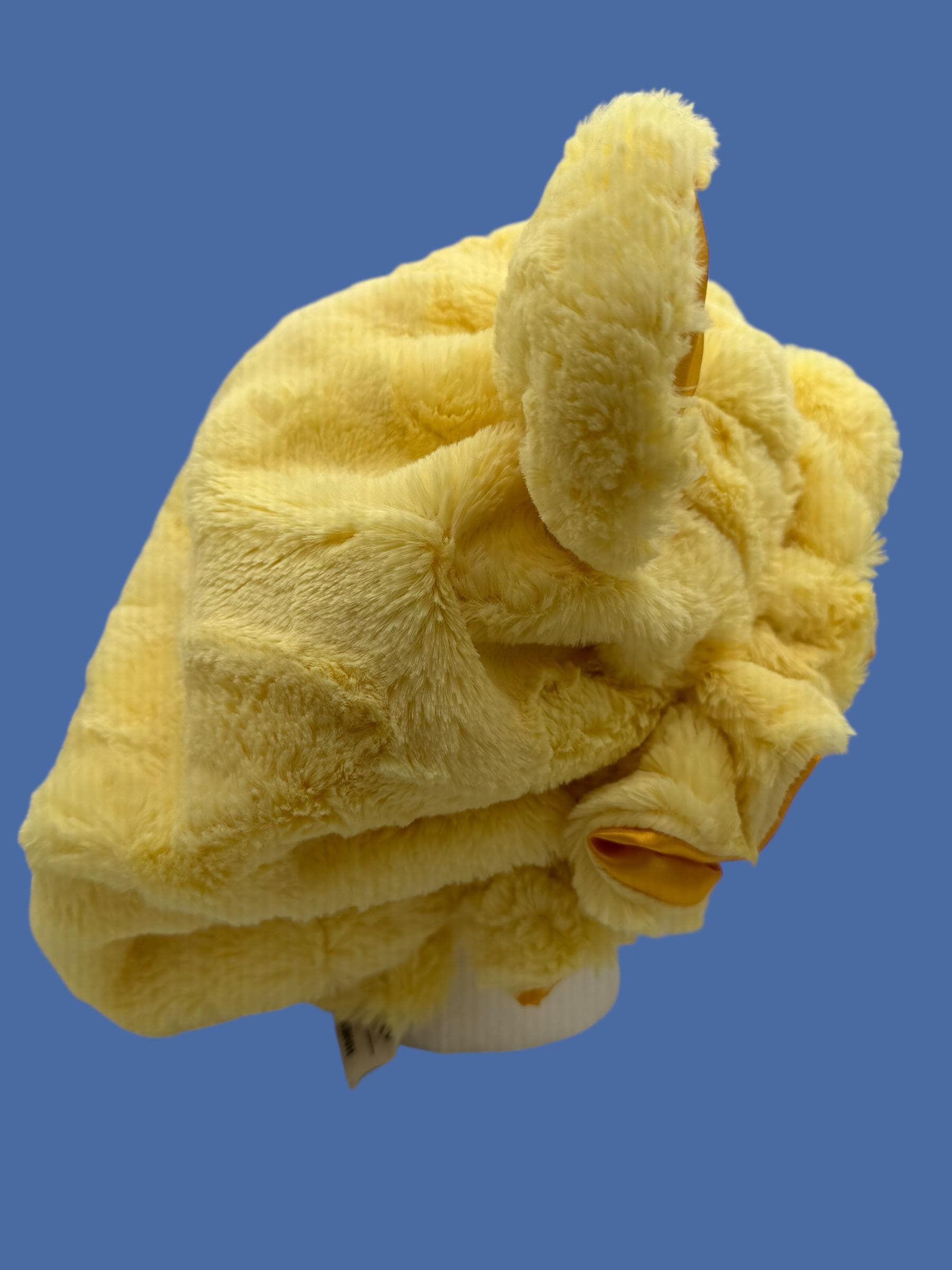 Lemon Frost  Luxe Yellow Fur Bonnet: Yellow Satin Liner © 2025 Jazzy August Adjustable Yellow Bear Faux Luxe Fur Bonnet: Handmade Yellow  main image 3