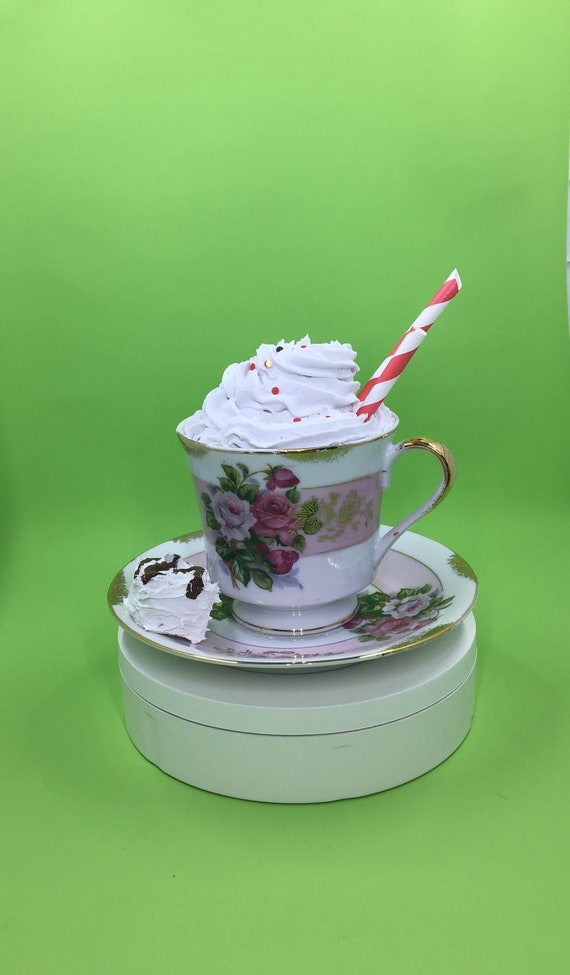 Fake Display Coffee Cup loaded with whip cream Centerpieces & Table