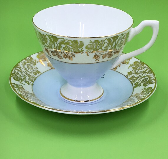 Crownford blue and gold tea cup and saucer Home & Living Drinkware