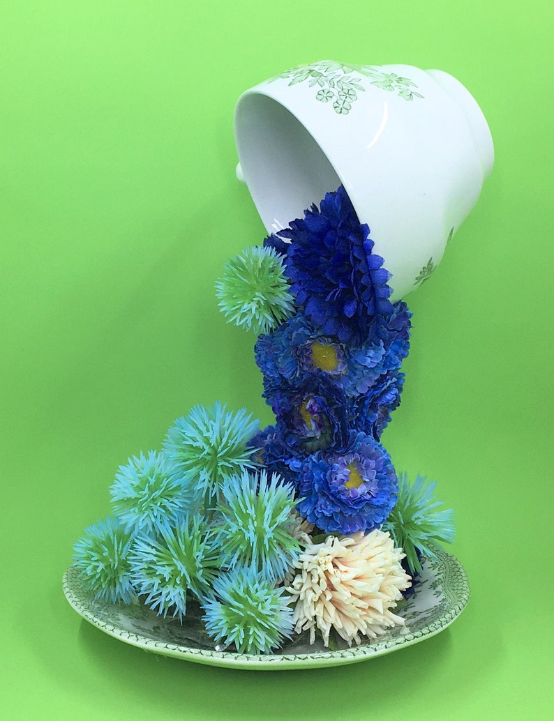 Small Floral Centerpiece Teacup Centerpiece Coffee Table Etsy