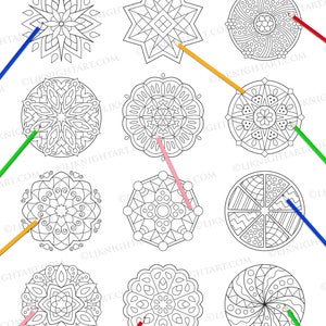 Simple Mandalas Printable Colouring Book - Digital PDF Download - 50 ...