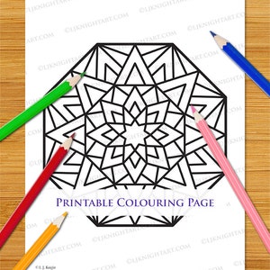 Easy Bold Mandala Colouring Page Simple Abstract Printable | Etsy