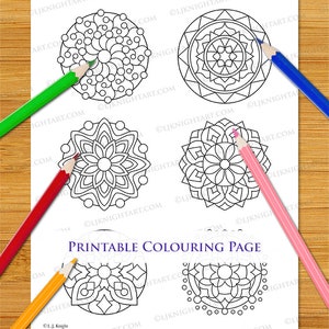 Small Mandalas Coloring Page With 6 Printable Mini Mandala - Etsy