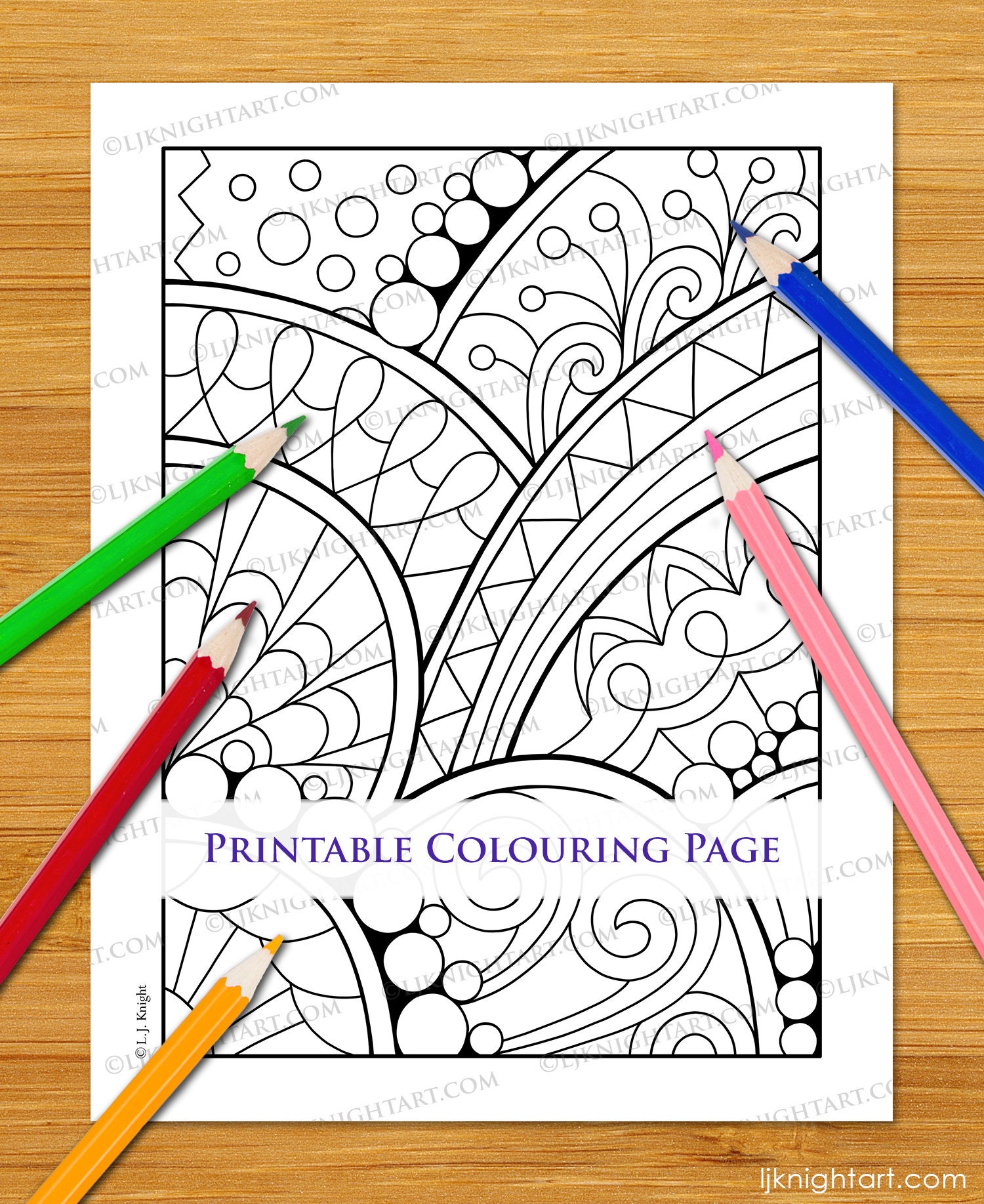 easy abstract doodle coloring page download for adults etsy