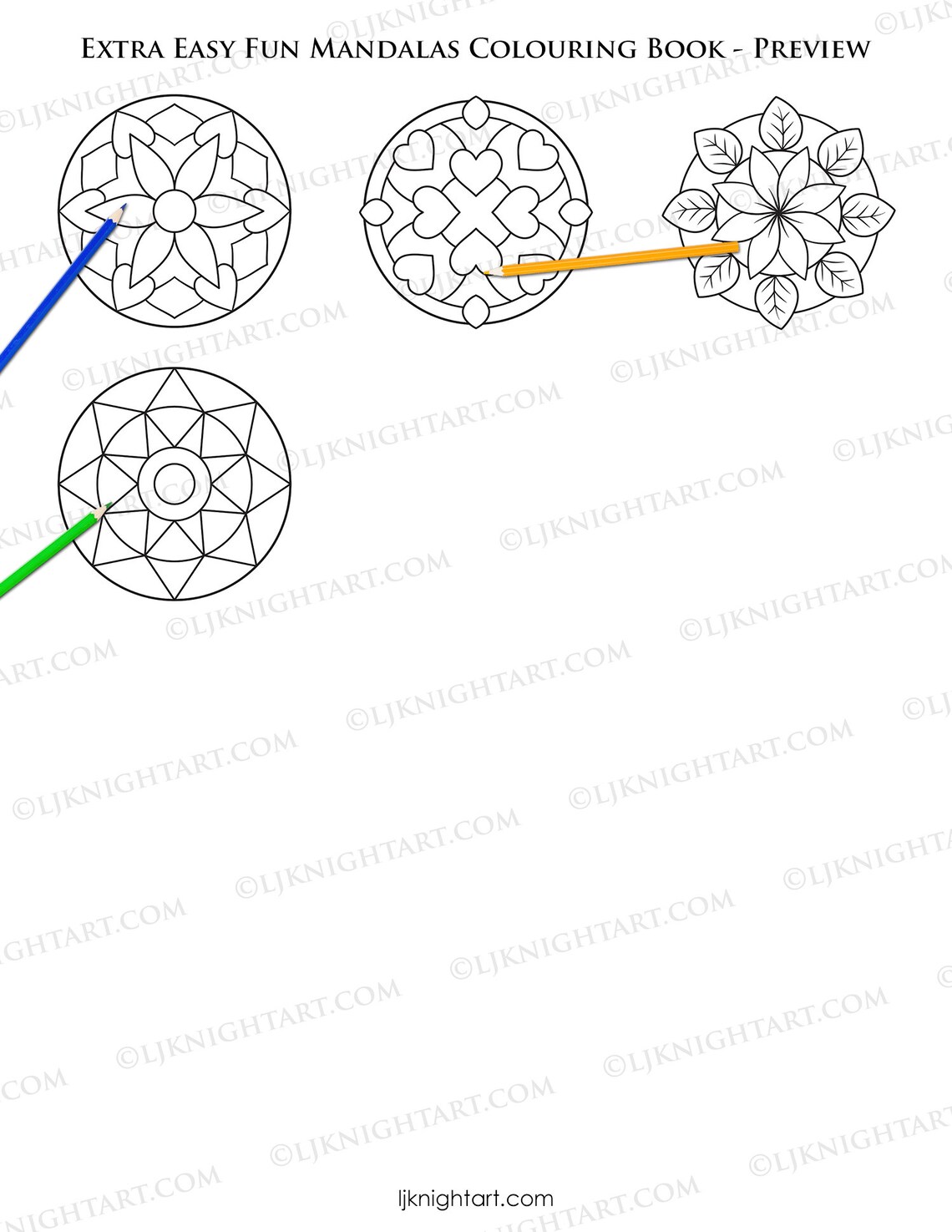 Extra Easy Fun Mandalas PRINTABLE Colouring Book for Kids Digital PDF ...