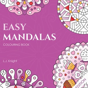 Einfache Mandalas Malbuch für Erwachsene und Kinder - 50 einfache Mandala-Seiten - Digital PDF Anfänger