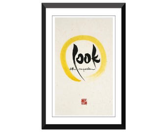 Look with compassion - Thich Nhat Hanh (Gold Enso)