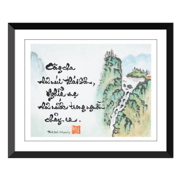 Vietnamese Calligraphy - Thu Phap Viet 10x13 inch