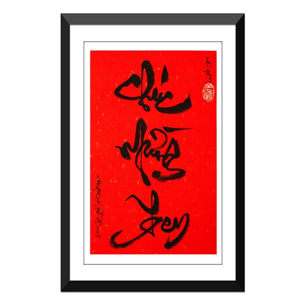 Vietnamese Calligraphy - Thu Phap Viet 11x17 inch - Congratulations ( all occasions)