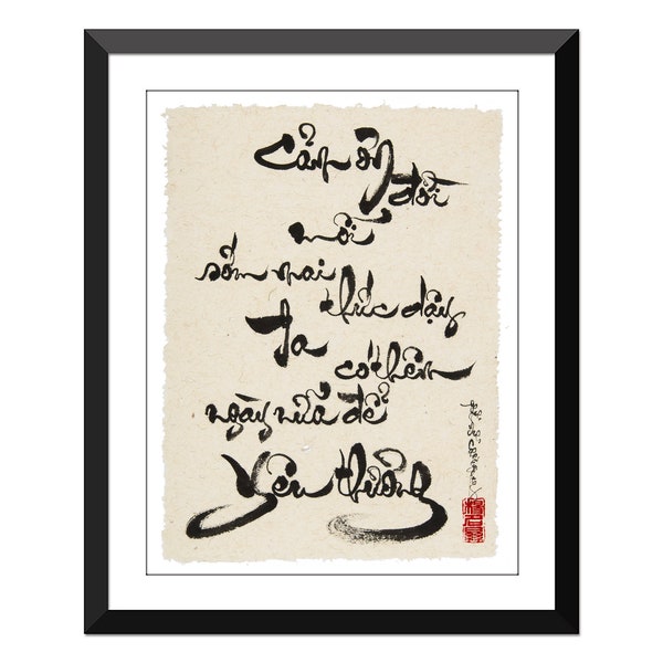 Custome Vietnamese Calligraphy - Thu Phap Viet 9x12 inch