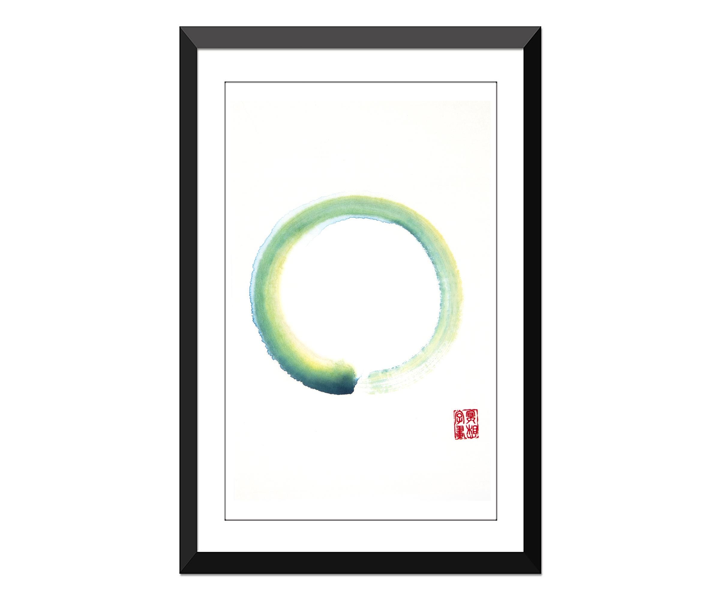 グリーン円相 #1 - 禅書道 - 禅サークル - Etsy 日本