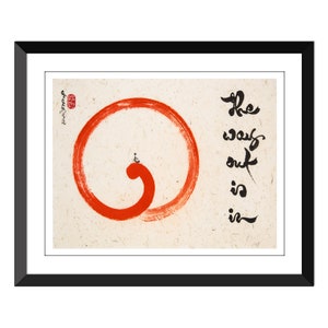La salida está en - Thich Nhat Hanh- Red Enso Circle -14x18" Mulb