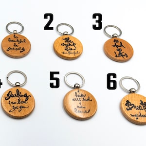 Wooden keychain, Key tag - Mindfulness reminder GIFT
